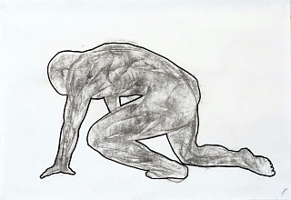 Без названия (тело опирающееся на левое колено и руки)