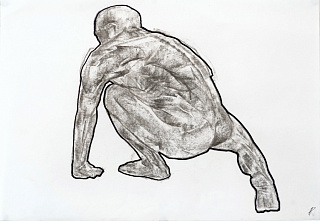 Без названия (тело опирается на правое колено и ладони)